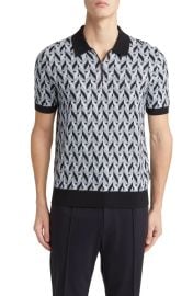 Ted Baker Mitford Jacquard Quarter Zip Polo at Nordstrom