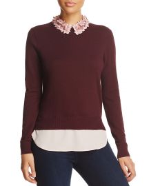 Ted Baker Nansea Floral Collar Layered-Look Sweater at Bloomingdales