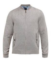 Ted Baker Natural Rollin Linen Bomber Long Sleeve Jacket at Ted Baker