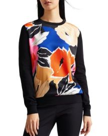 Ted Baker Payzlee Woven Front Sweater Bloomingdales at Bloomingdales