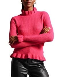 Ted Baker Pipalee Ruffled Trim Cropped Sweater Bloomingdales at Bloomingdales