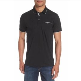 Ted Baker Polo Derry Slim Fit Cotton Black at Nordstrom