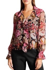 Ted Baker Ruffle Metal Ball Trim Blouse Bloomingdales at Bloomingdales