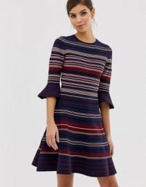 Ted Baker Tayiny stripe ottoman dress   ASOS at Asos