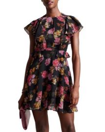 Ted Baker Tiiah Angel Sleeve Peplum Waist Mini Dress Bloomingdales at Bloomingdales