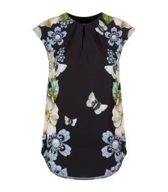 Ted Baker Veeni Gem Gardens Printed Stretch jersey T shirt in Black at Bloomingdales