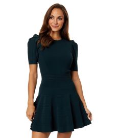 Ted Baker Velvey Puff Sleeve Dress with Engineered Skirt com at Zappos