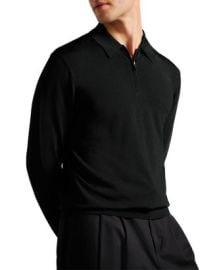 Ted Baker Viba Regular Fit Half Zip Long Sleeve Polo Bloomingdales at Bloomingdales