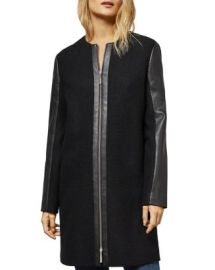 Ted Baker Vipper Paneled Faux-Leather Coat Bloomingdales at Bloomingdales