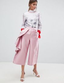 Ted Baker Wide Leg Ruffle Pants at ASOS