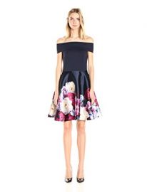 Ted Baker Women s Nersi Blushing Bouquet Bardot Dress at Amazon