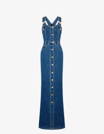 Teddy Buttons denim dungarees dress Moschino Official Store at Moschino