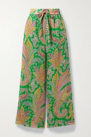 Teddy paisley-print ramie wide-leg pants at Net a Porter