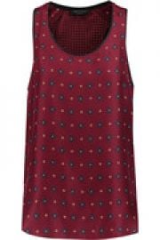 Teddy printed washed-silk tank at The Outnet