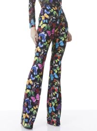 Teeny Fit Flare Bootcut Pant In Butterfly High Black Alice And Olivia at Alice + Olivia