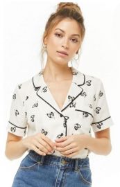 Telephone Print Button Up Shirt at Forever 21