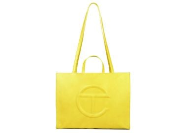 Telfar Shopping Bag Large Yellow in Vegan Leather with Silver-tone at StockX