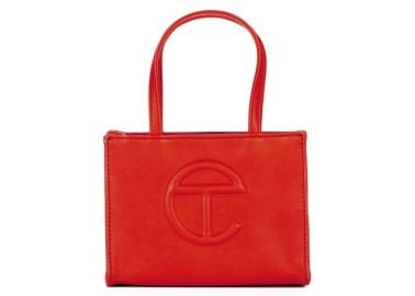 Telfar Shopping Bag Small Red in Vegan Leather with Silver-tone at StockX