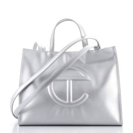 Telfar Shopping Tote Faux Leather Medium Metallic 1397022 at Rebag