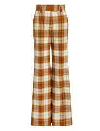 Tempo Check Wide Leg Trouser Caramel Check Online  Zimmermann at Zimmermann