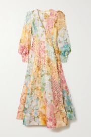 Tempo embellished floral-print linen and silk-blend gown at Net a Porter