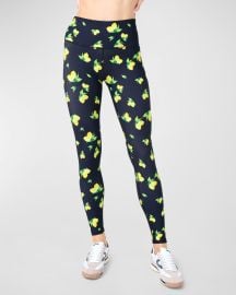 Terez Lemon Spritz DuoKnit High-Rise Leggings at Neiman Marcus