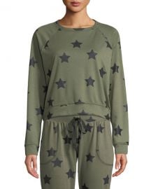 Terez Star-Print Crewneck Pullover Sweatshirt at Neiman Marcus