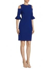 Teri Jon by Rickie Freeman - Cold Shoulder Bell Sleeve Dress at Saks Fifth Avenue