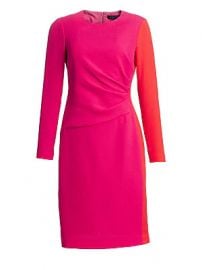 Teri Jon by Rickie Freeman - Draped Wool Sheath Dress at Saks Fifth Avenue