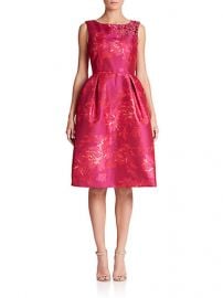 Teri Jon by Rickie Freeman - Embellished Floral Jacquard Cocktail Dress at Saks Fifth Avenue