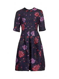 Teri Jon by Rickie Freeman - Floral Jacquard Cocktail Dress at Saks Fifth Avenue