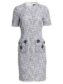 Teri Jon by Rickie Freeman - Tweed Beaded Appliqu   Sheath Dress at Saks Fifth Avenue