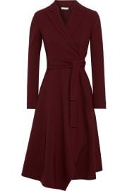 Terreno wool-blend crepe wrap dress at The Outnet