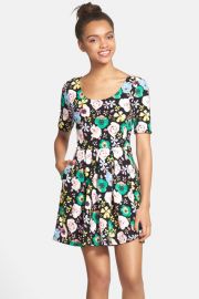 Text Knit Skater Dress Juniors at Nordstrom Rack