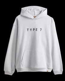Text Logo Hooded Sweatshirt in Grey at Type 7