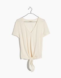 Texture  Thread V-Neck Modern Tie-Front Top at Madewell