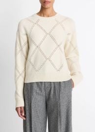Textured Argyle Italian Wool Sweater in Products Women at Vince