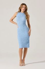 Textured Bodycon Midi Dress in Sky bluecolor at ASTR The Label
