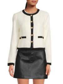 Textured Contrast Piping Jacket at Saks Off 5th