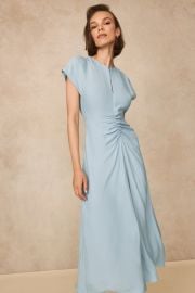 Textured Fluid Crepe Shirred Dress Pearl by Lela Rose at Pearl by Lela Rose