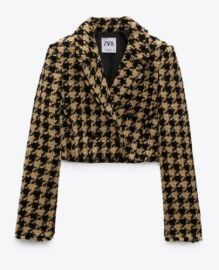  Textured Houndstooth Blazer at Zara