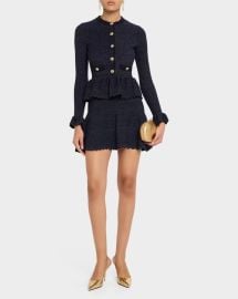 Textured Knit Fit & Flare Mini Dress at Neiman Marcus