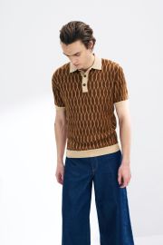 Textured Pattern Merino Wool Polo King amp Tuckfield at King and Tuckerfield