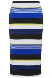 Textured Stripe Tube Skirt at Topshop