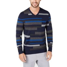 Textured Striped Crew Pullover at Overstock