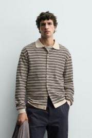 Textured Striped Jacket at Zara