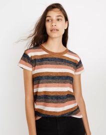 Textured Tee in Stripe at Madewell