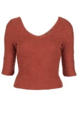 Textured Top in Rust at Topshop