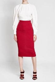 Textured Top with Draped Sleeves by Victoria Beckham at Stylebop