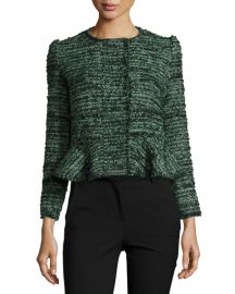 Textured Tweed Peplum Jacket at Neiman Marcus